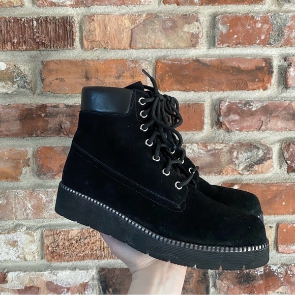 Vaneli Narrow Suede Zipper Ankle Lace Up Boots - Picture 2 of 9